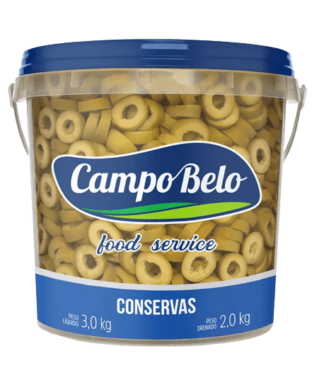 Azeitona Verde Fatiada Campo Belo Balde 2kg (Peso líquido 3kg) - stag-praso