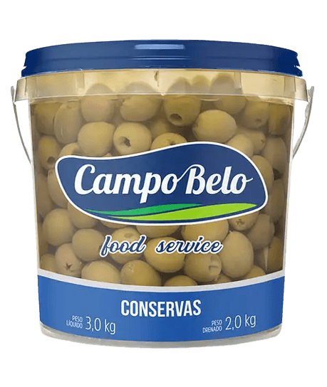 Azeitona Verde Inteira SEM Caroço Campo Belo Balde 2kg (Peso líquido 3kg) - stag-praso