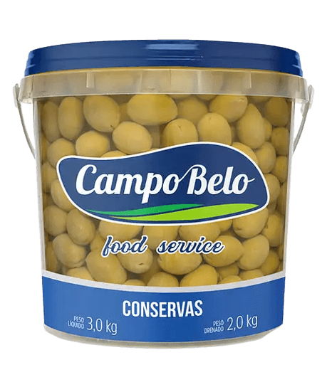 Azeitona Verde Média Inteira c/ Caroço Campo Belo Balde 2kg (Peso líquido 3kg) - stag-praso