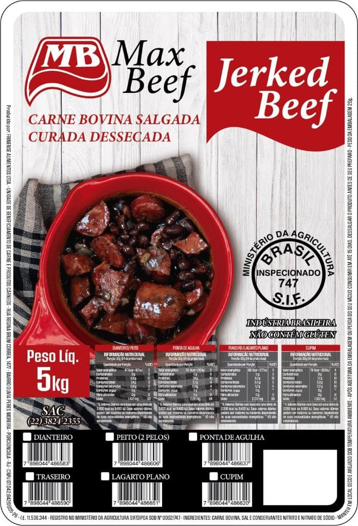 Charque Ponta de Agulha MaxBeef 5kg - stag-praso