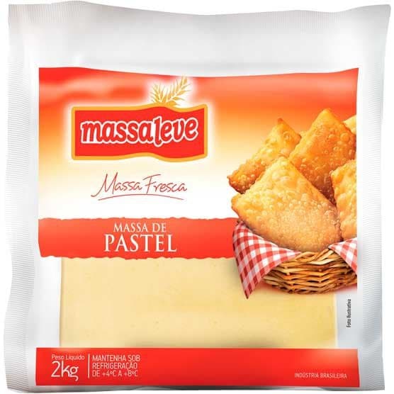 Massa de Pastel Quadrada Massa Leve 2kg - stag-praso