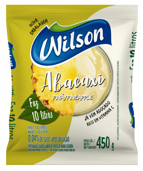 Refresco em Pó Sabor Abacaxi Wilson 450g - stag-praso