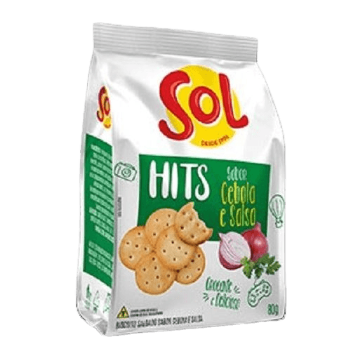 Salgadinho Sol Hits Sabor Cebola e Salsa 80g (Caixa c/ 24) - stag-praso