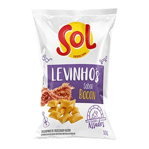 Salgadinho Sol Levinho's Sabor Bacon 50g (Caixa c/ 36) - stag-praso