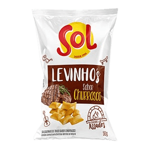 Salgadinho Sol Levinho's Sabor Churrasco 50g (Caixa c/ 36) - stag-praso