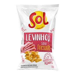 Salgadinho Sol Levinho's Sabor Presunto 50g (Caixa c/ 36) - stag-praso