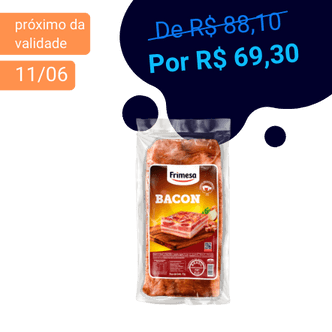 (Venc.: 11/6) Bacon em Manta Frimesa (Peça c/ aprox. 3,3kg) - stag-praso